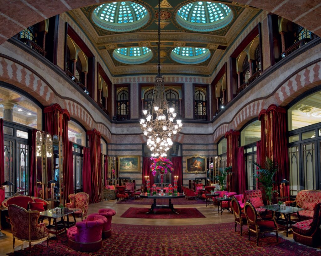 Pera Palace Hotel Istanbul interior lobby historic luxury hotel design