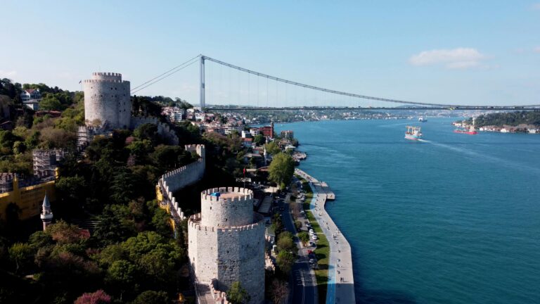 Bosphorus view from Rumeli Fortress (Rumeli Hisarı) in Istanbul, Turkey